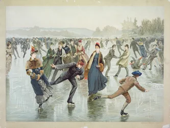 Patinaje, publicado por L. Prang and Co.